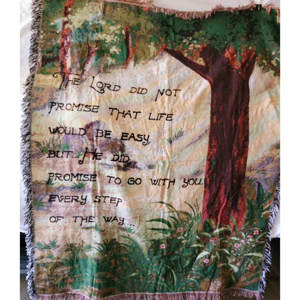 Spiritual Religious Uplifting Motivational Quote Bed Throw Blanket Tapestry